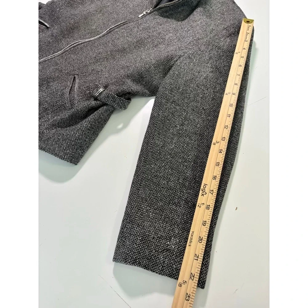 VTG Braebrook Women's Wool Blend Herringbone Zip Up Blazer Jacket Sz 14 Academia